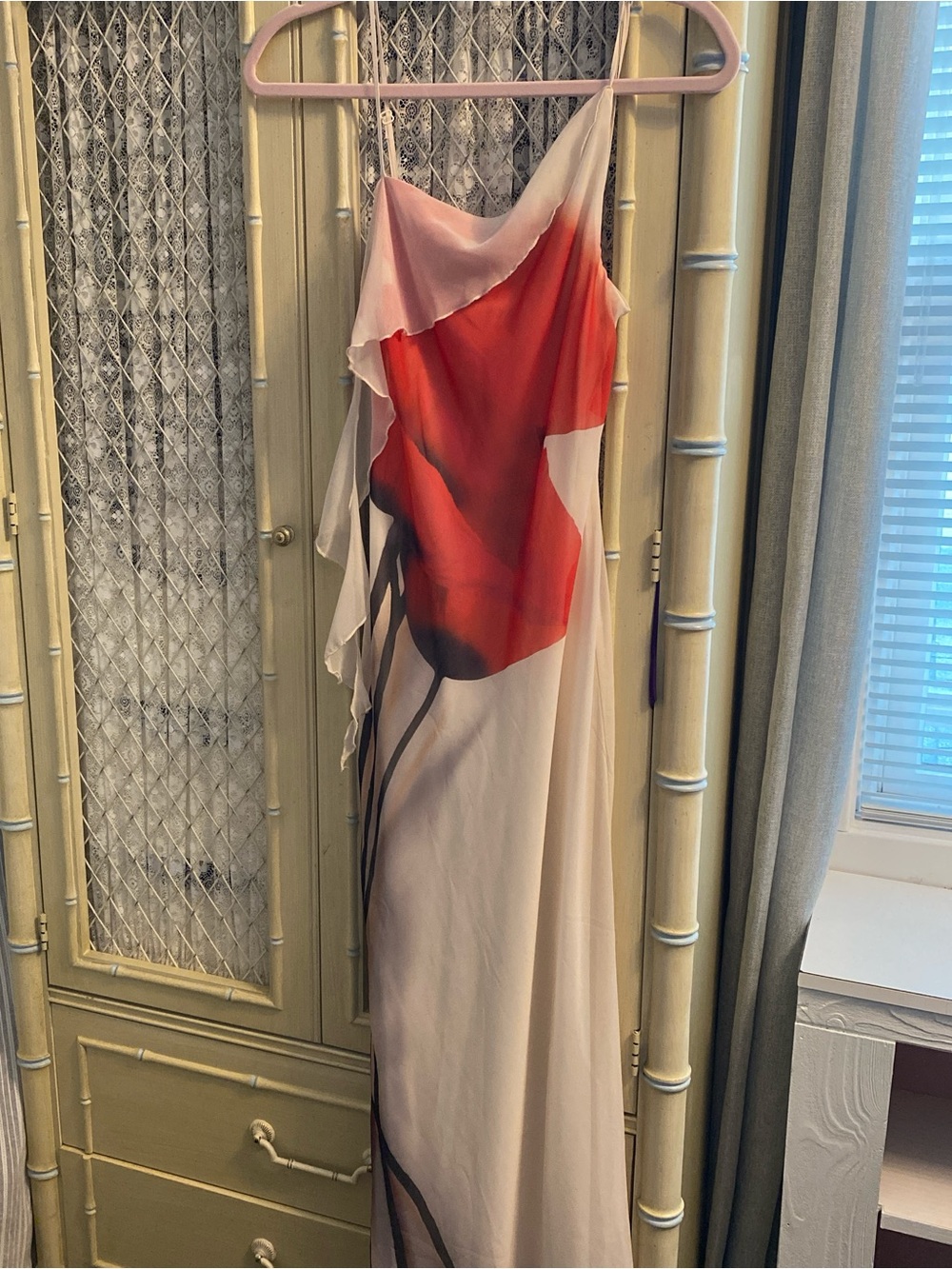 Sheer Red Floral Slip Dress